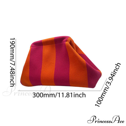 Crochet Pouch Woven Seaside Wristlet Orange Purple wristlet-250126
