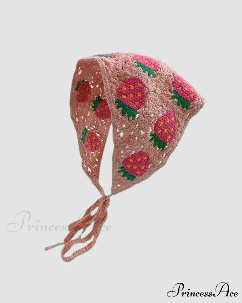Crochet - Warm-Season Headscarf Plantation (Strawberry) Pink / One Size