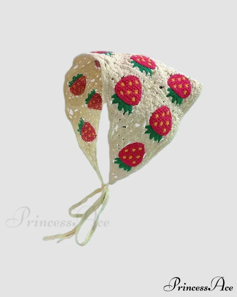 Crochet - Warm-Season Headscarf Plantation (Strawberry) White / One Size