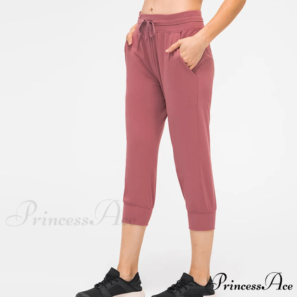 Crop Running Active Lounge Jogger Capris Pants
