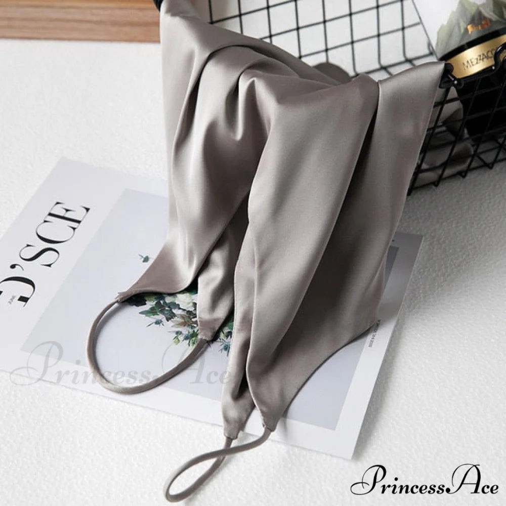 Crop Women Camis Silk Satin Tank Top grey / S