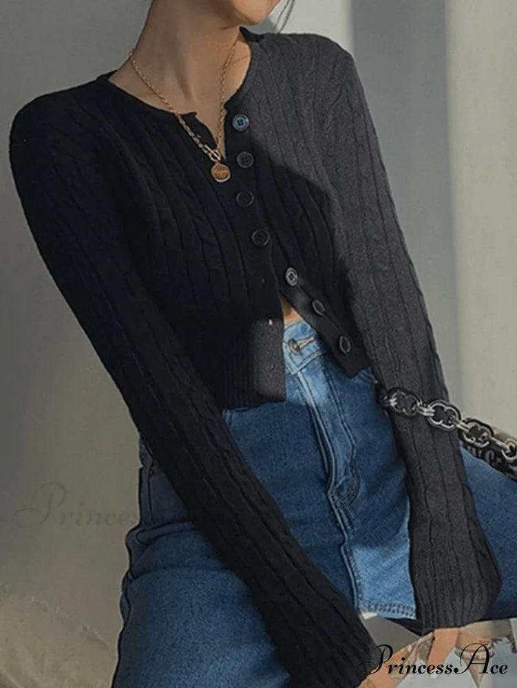 Cropped Black Graceful Biker Jacket Black / ONE SIZE