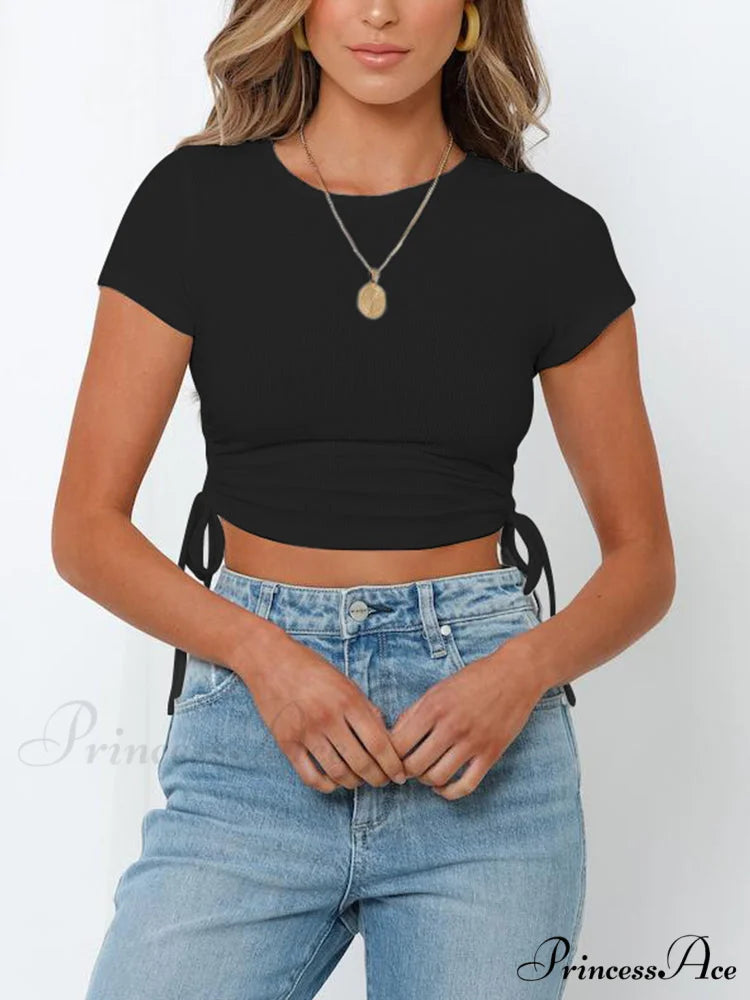 Cropped Charming Mini Skirts Black / S