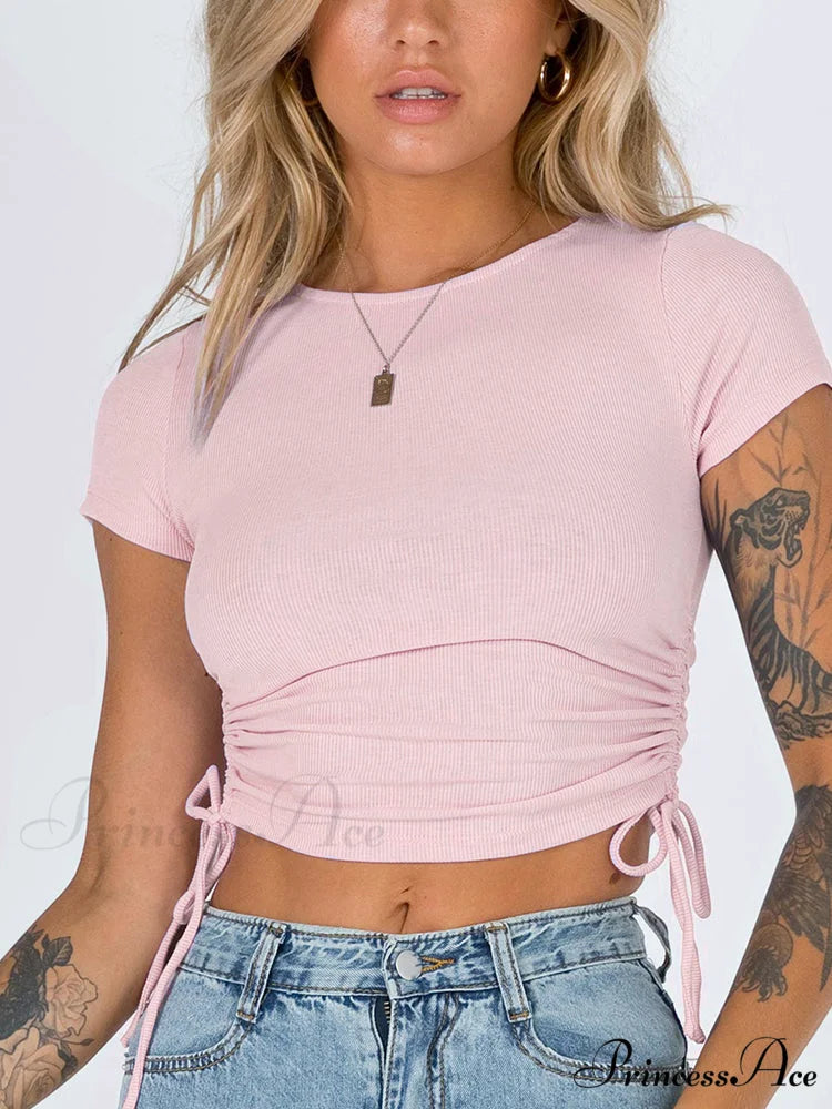 Cropped Charming Mini Skirts Light Pink / S
