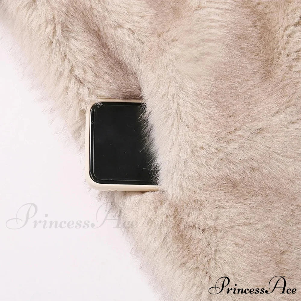 Cropped Faux Stylish Fur Coat