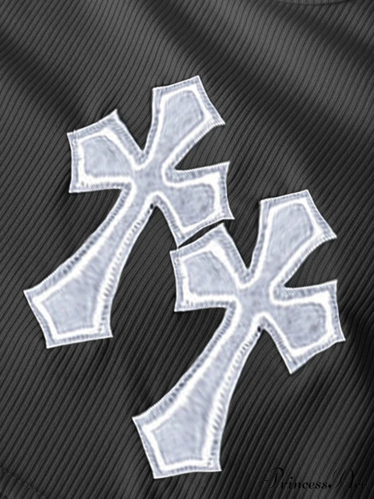 Cross Back Striped Trendy Split Mini Dress