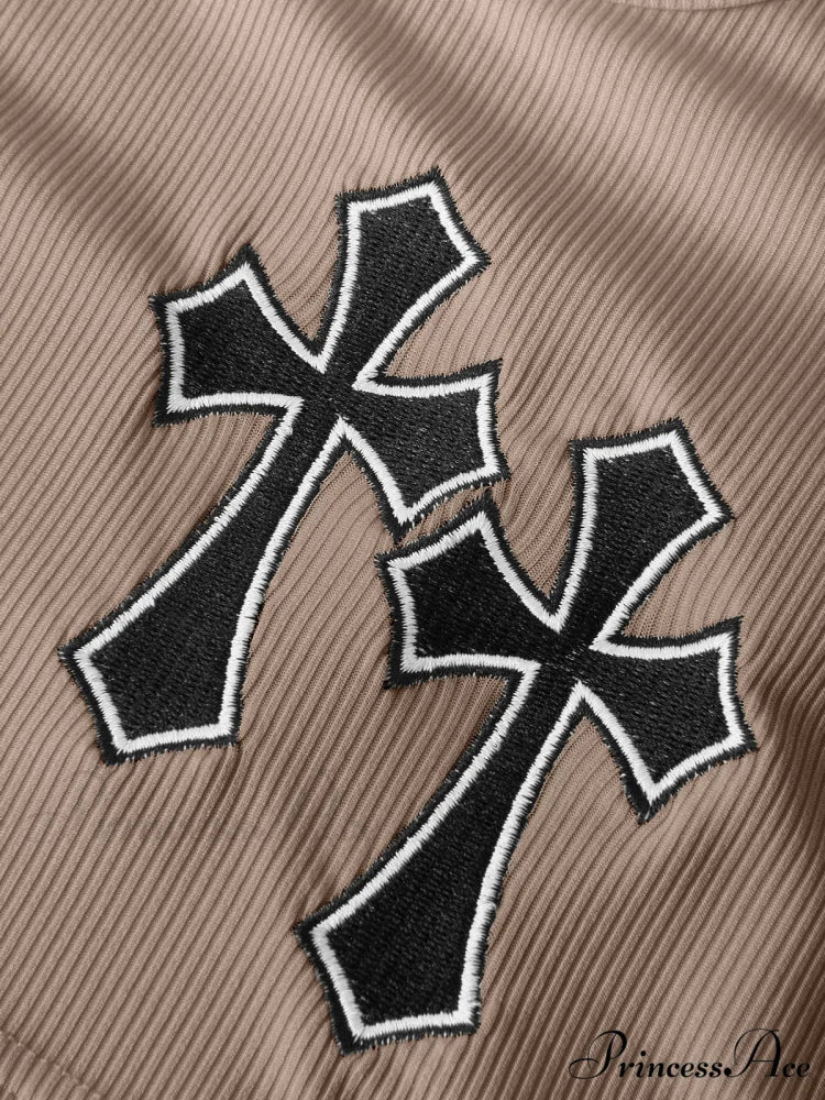 Cross Back Striped Trendy Split Mini Dress