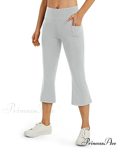 Cross High Waisted Bootcut Capris for Women Flare Yoga Pants