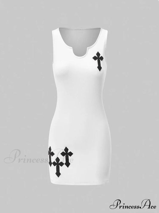 Cross Over Slit Trendy Distressed Denim Maxi Skirt