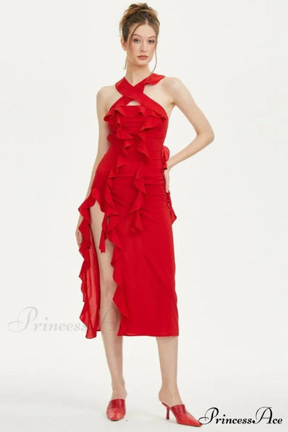 Crush Strapless Stylish Ruffle Dress