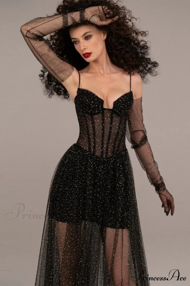 Crystal Embellished Stylish Corset Gown