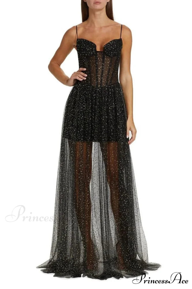 Crystal Embellished Stylish Corset Gown