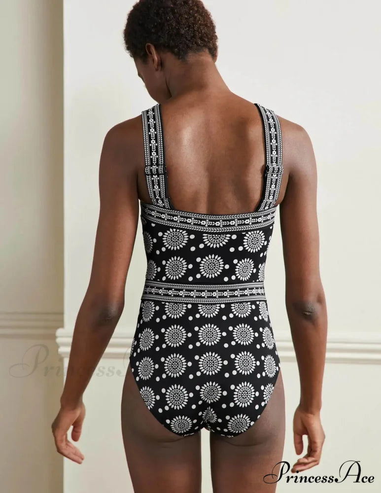 Cultural Pattern Vintage One Piece Swimsuit onepiece-250223