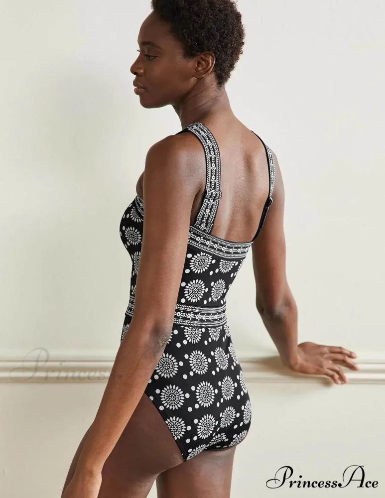 Cultural Pattern Vintage One Piece Swimsuit onepiece-250223