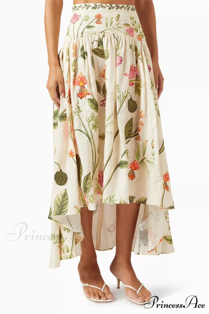 Curua Cultivo Maxi Skirt Graceful and Top in Linen Set 30 Days / XS / Beige