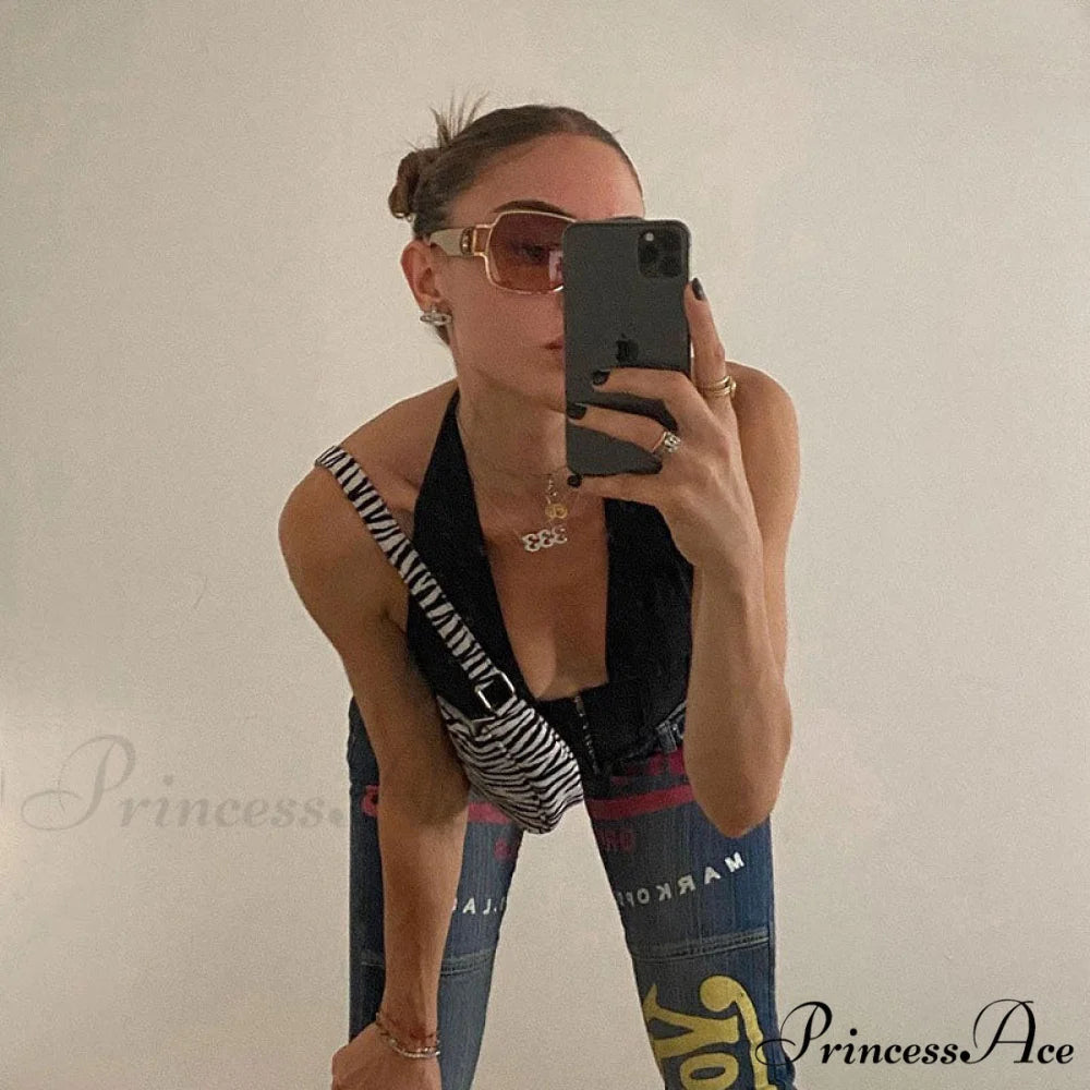 Curved Hem Graceful Cropped Tank Top L / Black