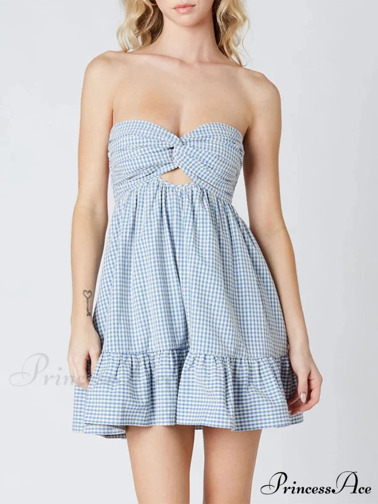 Curved Removed Tiny Dress sky blue / S minidress-250223