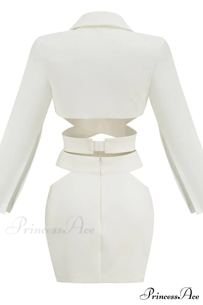 Cut Out Blazer Top Graceful + Mini Skirt Set
