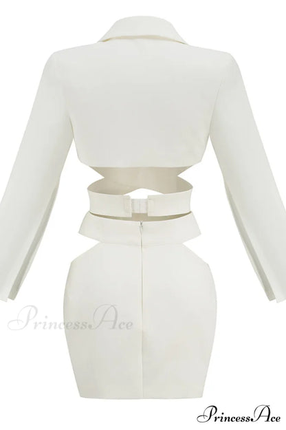 Cut Out Blazer Top Graceful + Mini Skirt Set