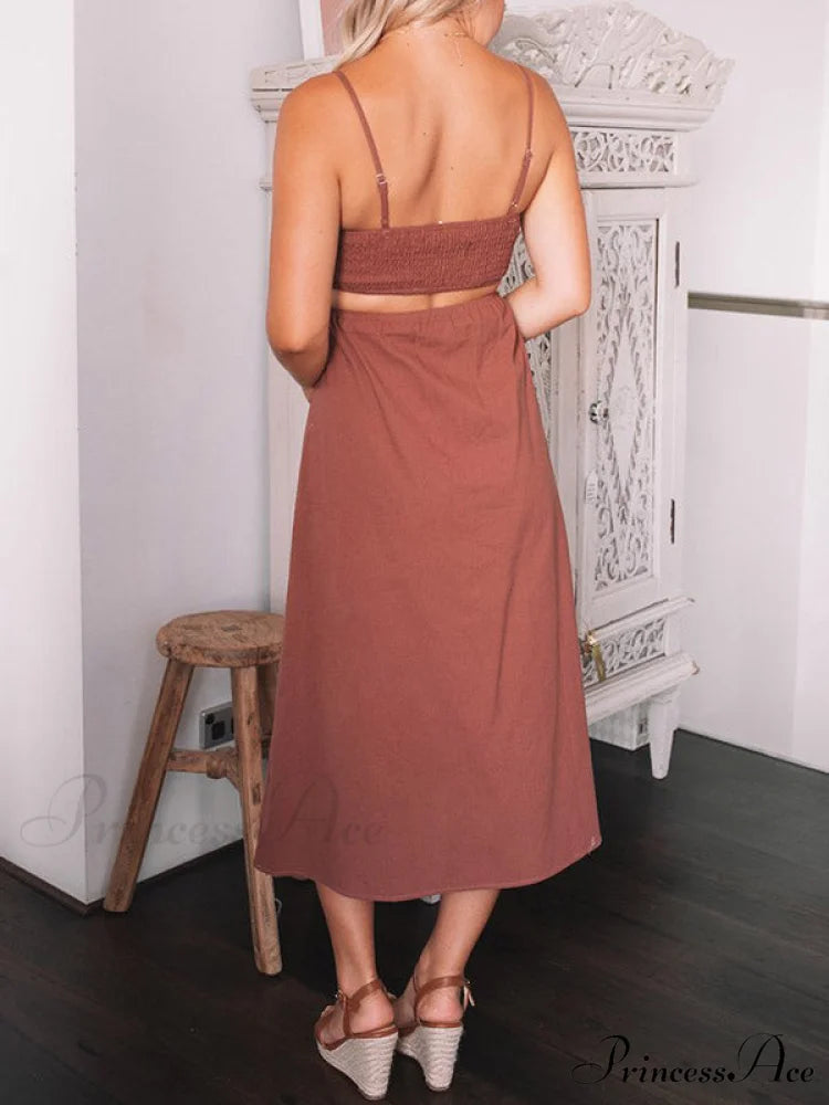 Cut Out Graceful Slit Dresses