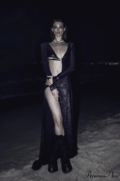 Cut Out Stylish Backless Gown