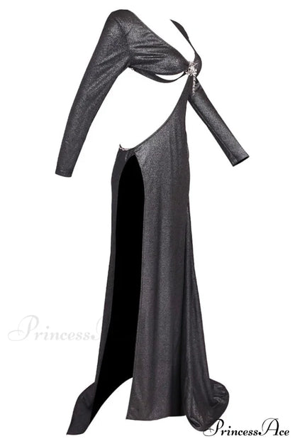 Cut Out Stylish Backless Gown