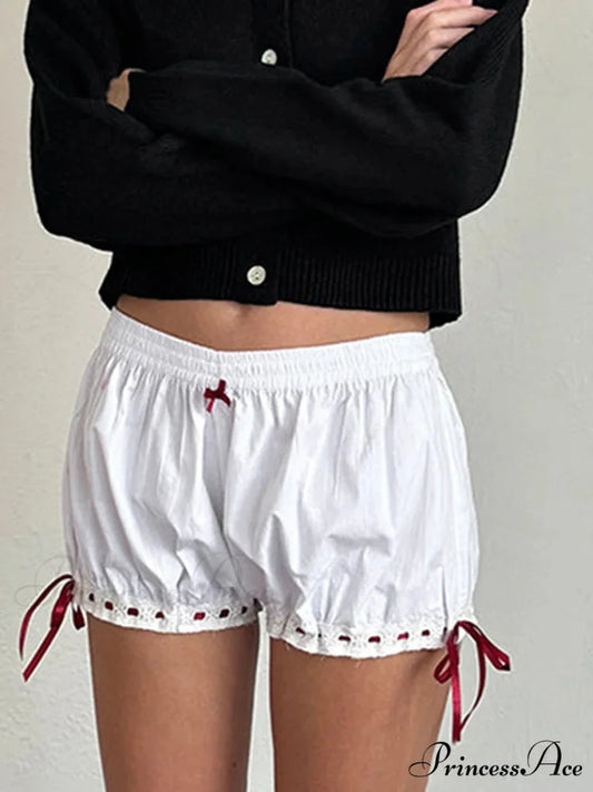 Cute Bow Frill Bloomer Short short-250223