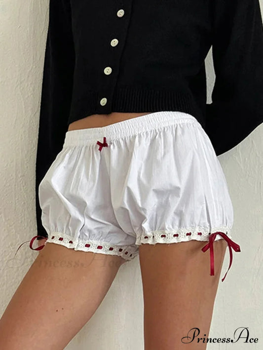 Cute Bow Frill Bloomer Short WHITE / S short-250223
