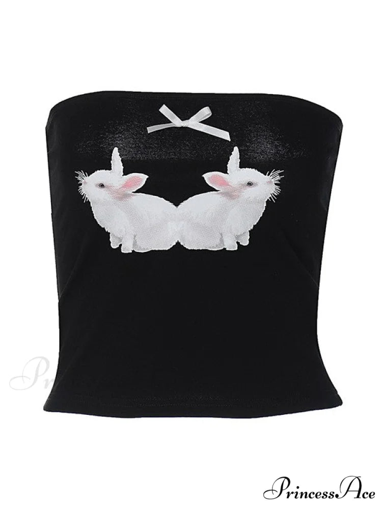 Cute Bow Tie Embellished Ribbed Trim Sophisticated Sleeveless Crop Top - Hot Pink