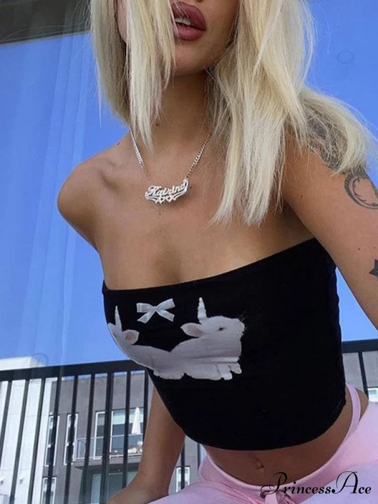 Cute Bow Tie Embellished Ribbed Trim Sophisticated Sleeveless Crop Top - Hot Pink