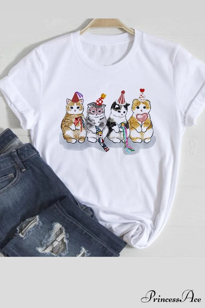 Cute Cats Tee Shirt Cats Birthday / XS