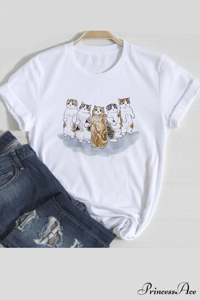 Cute Cats Tee Shirt Cats Dance / XS