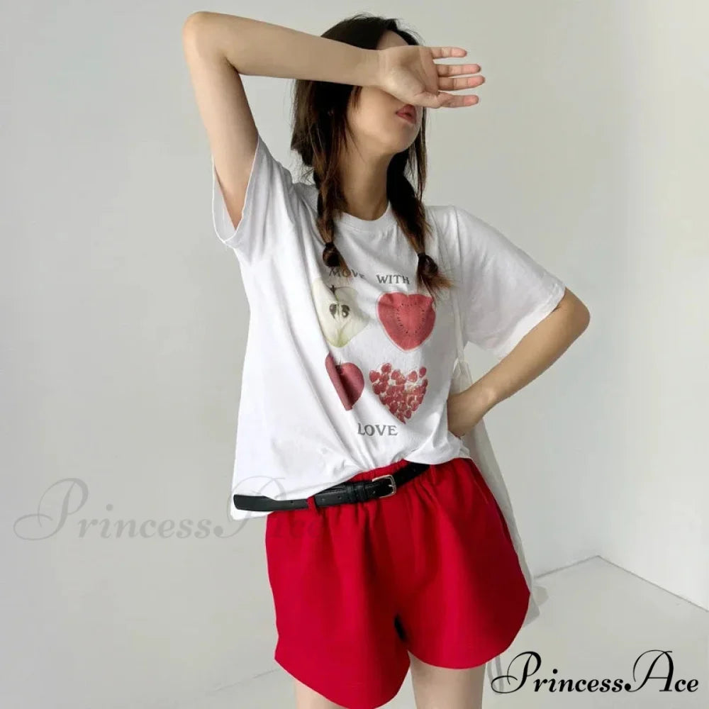 Cute Fruit Print Y2K T-shirt t-shirt-250223