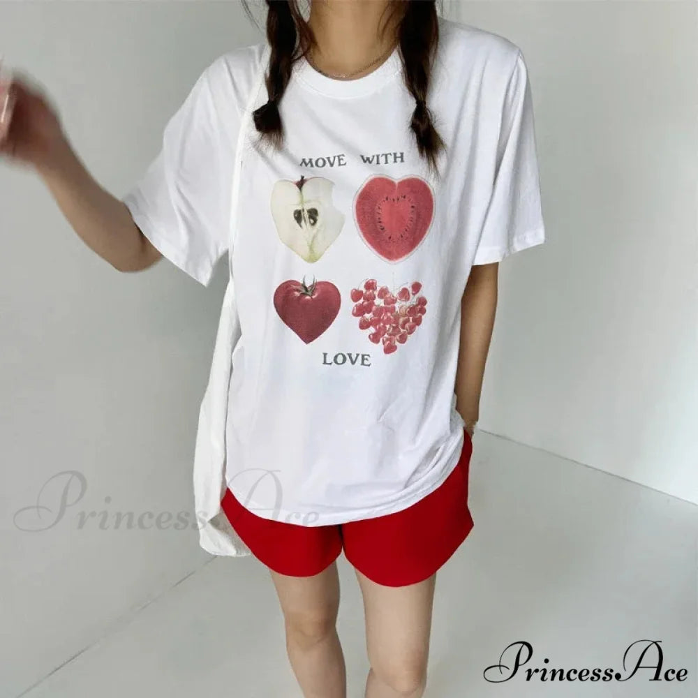 Cute Fruit Print Y2K T-shirt t-shirt-250223