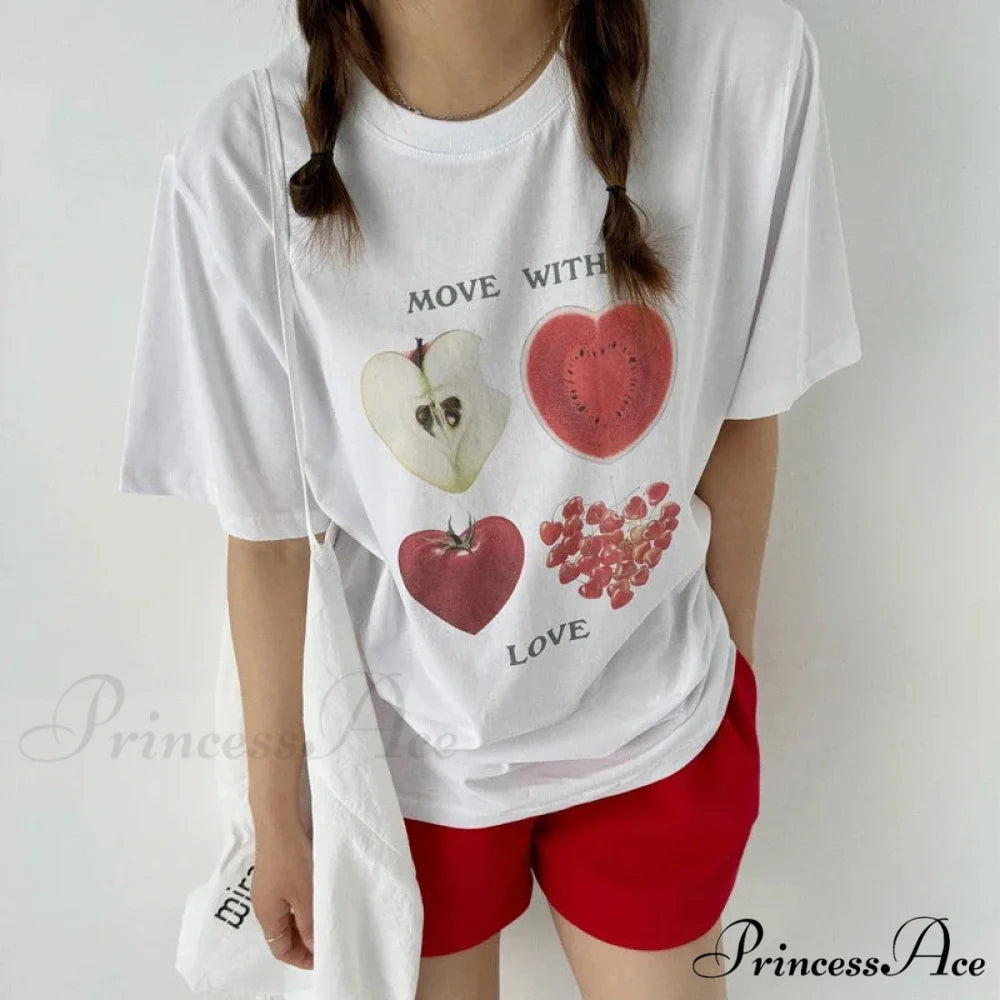 Cute Fruit Print Y2K T-shirt t-shirt-250223