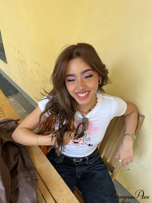 Cute Short Sleeve Crop Top T-shirt t-shirt-250223