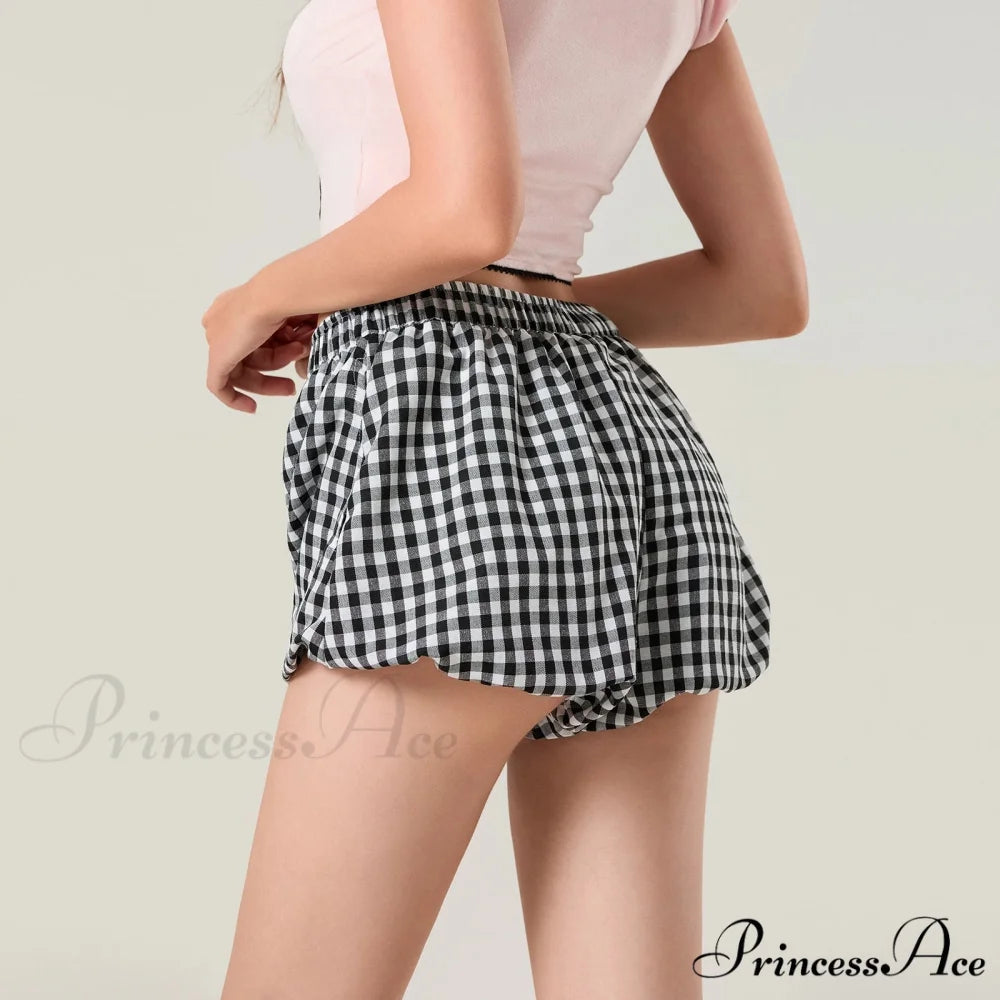 Cute Tartan Pumpkin Lounge Short short-250223