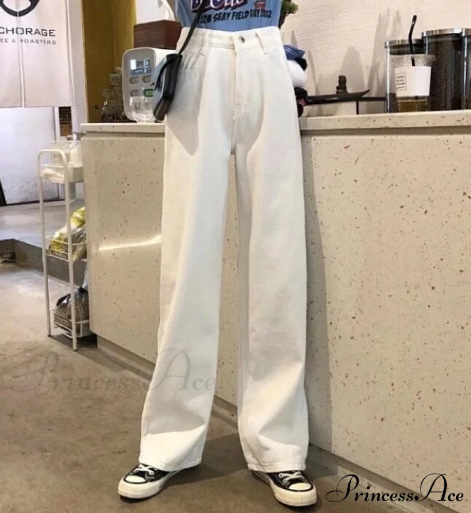 Cutie Girl Pink White Pencil Jeans Beige / S