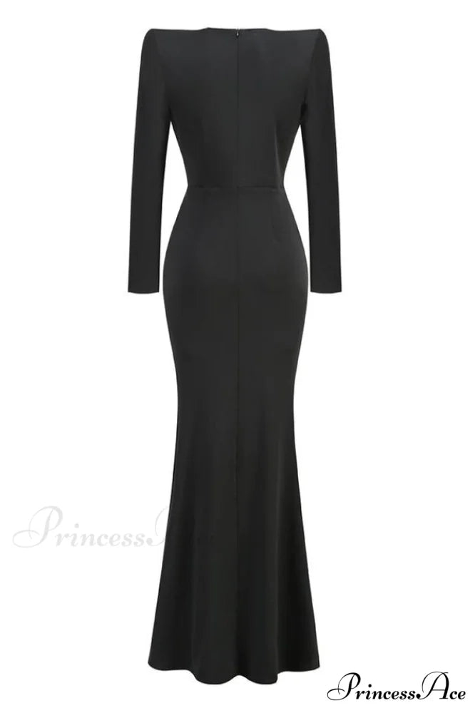 Cutout Crepe Stylish V-Neck Dress