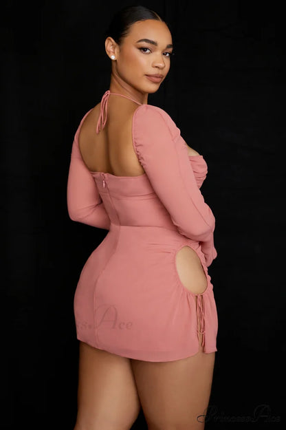 Cutout Halter Stylish Mini Dress