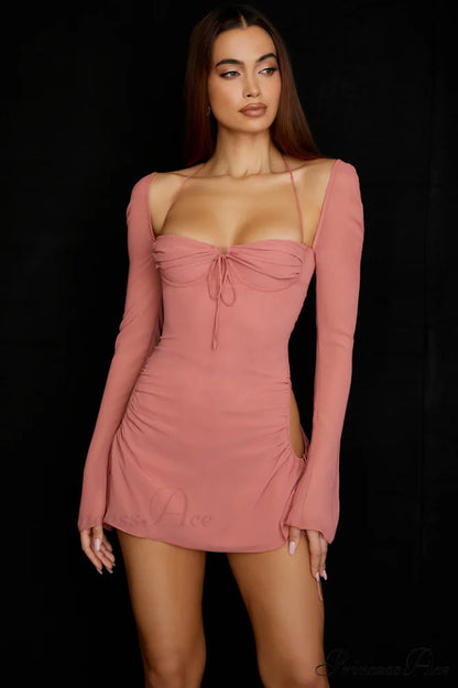 Cutout Halter Stylish Mini Dress
