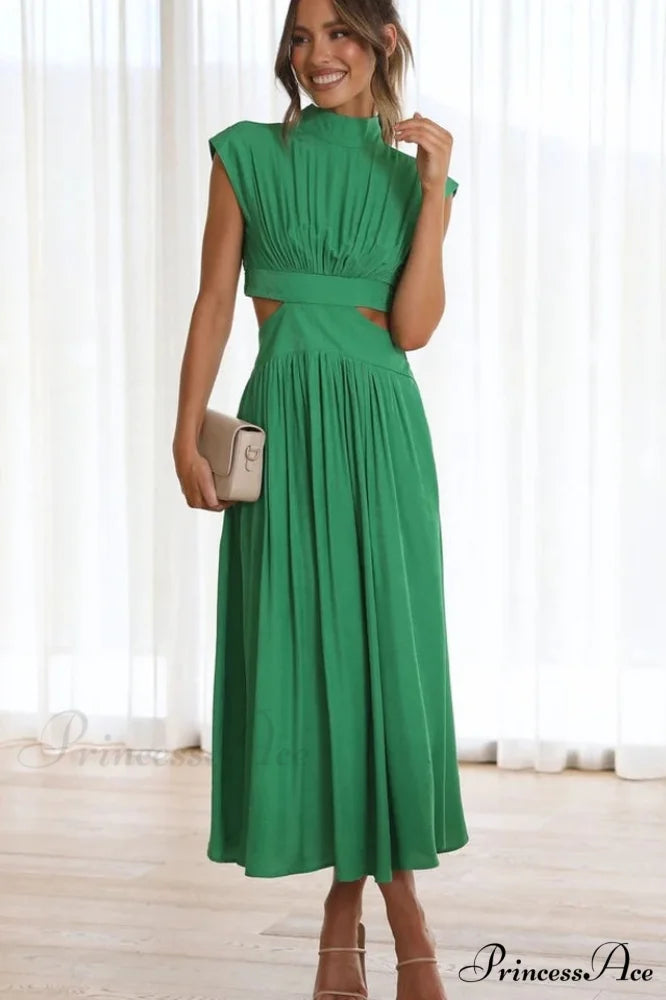 Cutout Waist Stylish Midi Dress