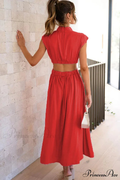 Cutout Waist Stylish Midi Dress