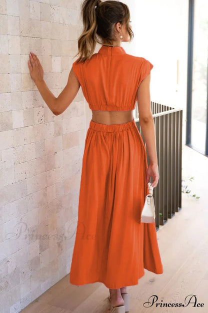 Cutout Waist Stylish Midi Dress