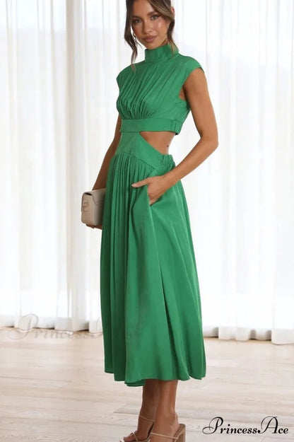 Cutout Waist Stylish Midi Dress
