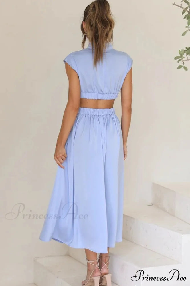 Cutout Waist Stylish Midi Dress