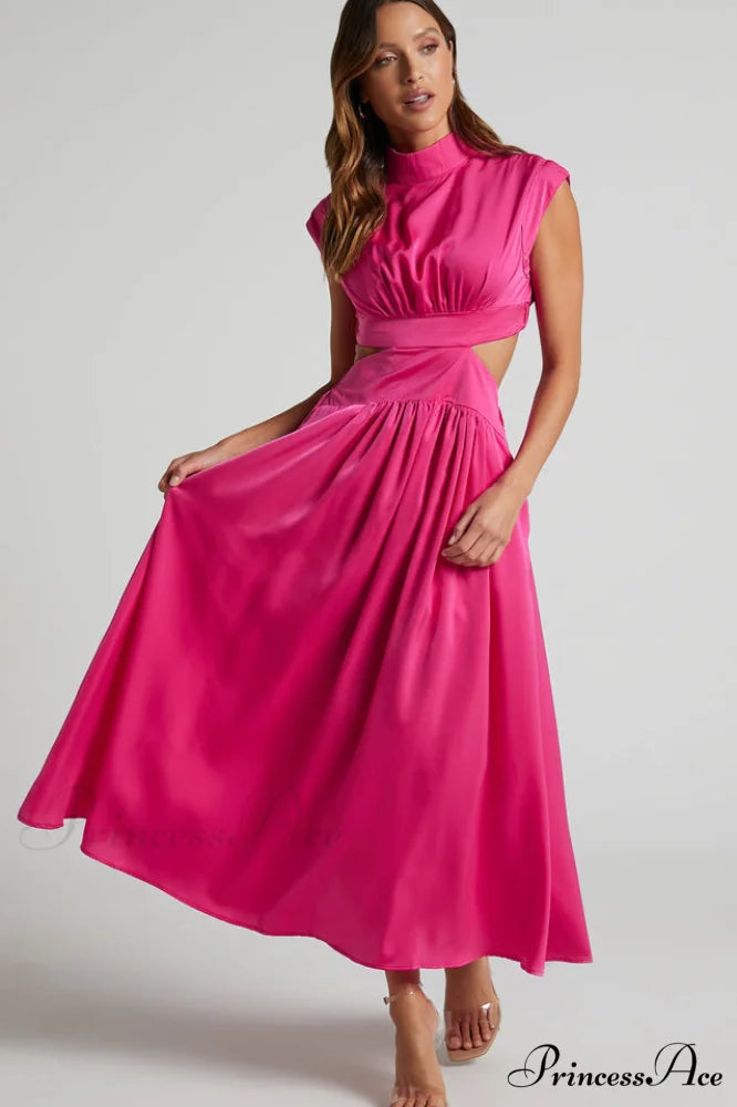 Cutout Waist Stylish Midi Dress S / 2#