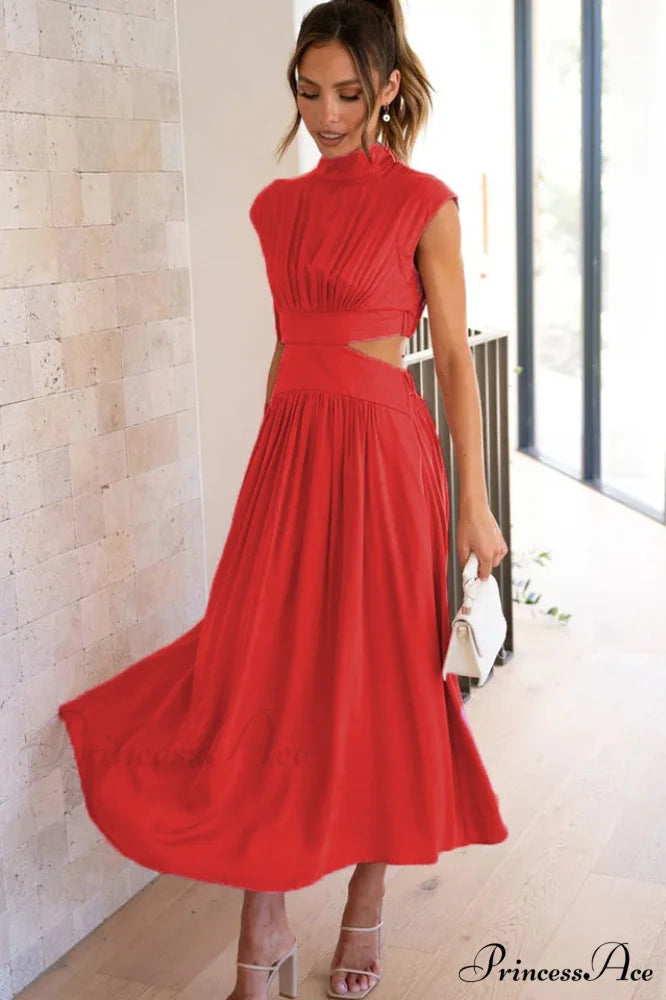 Cutout Waist Stylish Midi Dress S / 3#