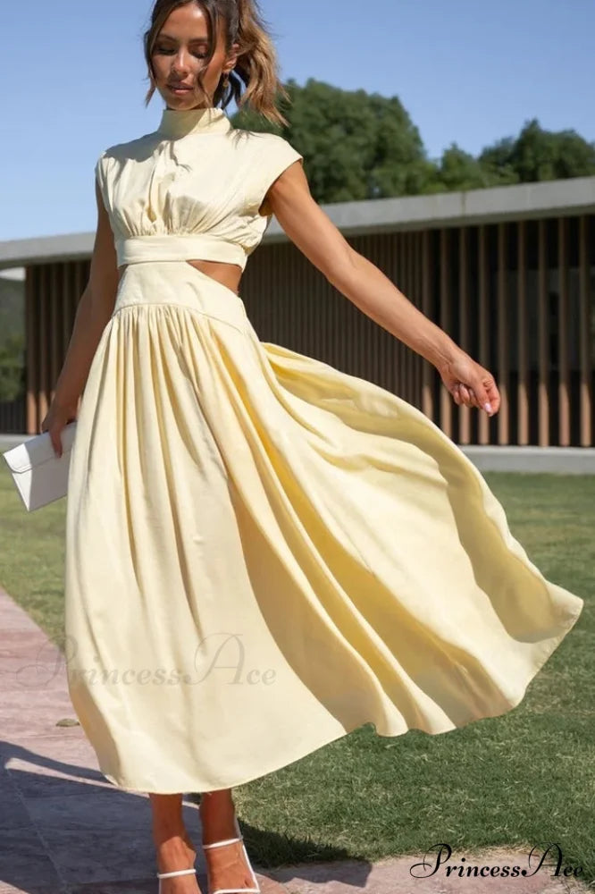 Cutout Waist Stylish Midi Dress S / 8#