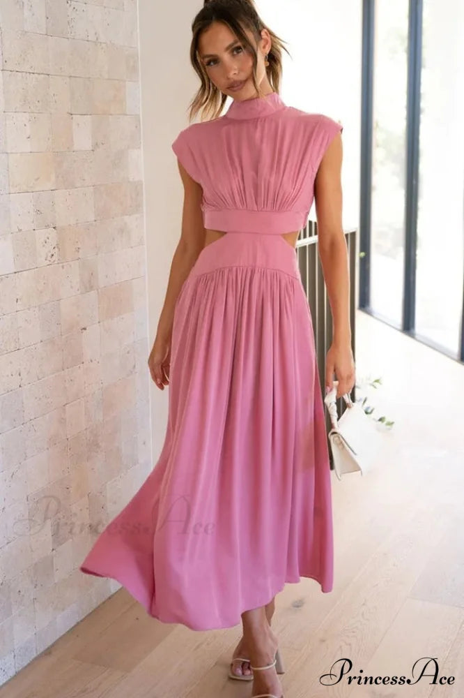 Cutout Waist Stylish Midi Dress S / 9#